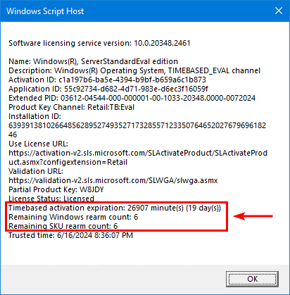 Running slmgr /dli command in administrator command prompt